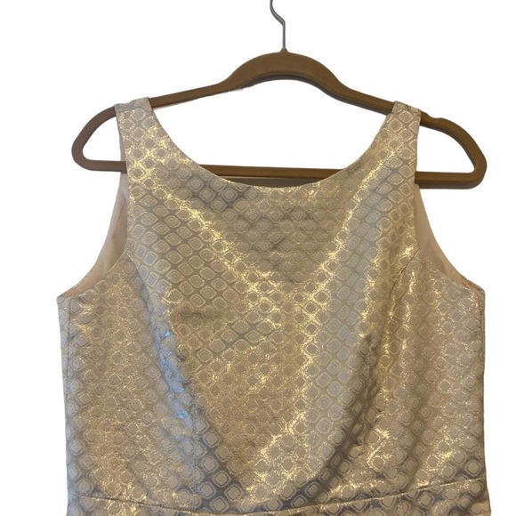 Glam Gold and Ivory Cocktail Dress - Size 8 - Picture 3 of 5